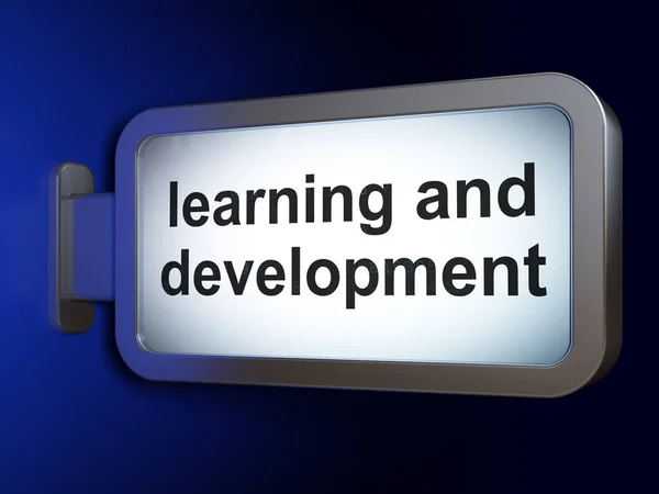 Concetto di istruzione: apprendimento e sviluppo su sfondo cartellone — Foto Stock