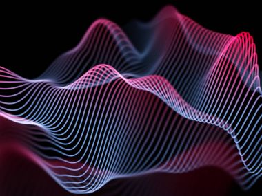 Bilgi teknolojisi kavramı: soyut mavi parlak dalgalar.