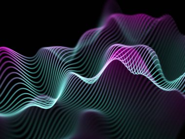 Bilgi teknolojisi kavramı: soyut mavi parlak dalgalar.