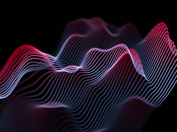 Концепция информационных технологий: абстрактные синие светящиеся волны . — стоковый вектор