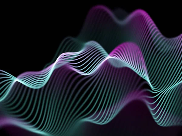 Bilgi teknolojisi kavramı: soyut mavi parlak dalgalar.