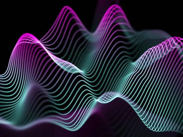 情報技術概念: 青い光る波を抽象化. — ストックベクタ