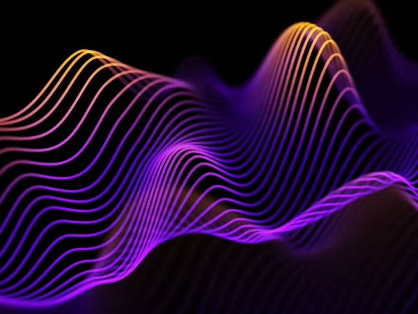 Concepto de tecnología de la información: ondas brillantes azules abstractas . — Archivo Imágenes Vectoriales
