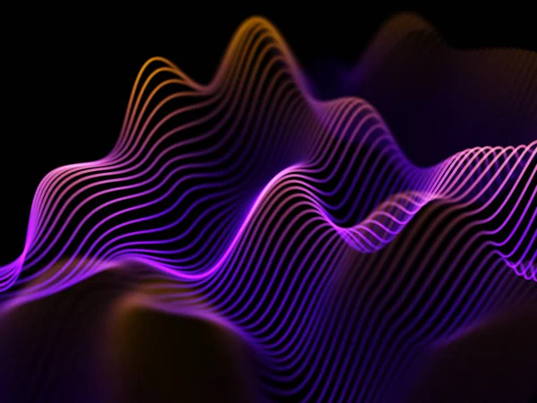 Concepto de tecnología de la información: ondas brillantes azules abstractas . — Vector de stock