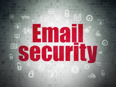 Koruma kavramı: dijital veri kağıt arka plan üzerinde güvenlik e-posta