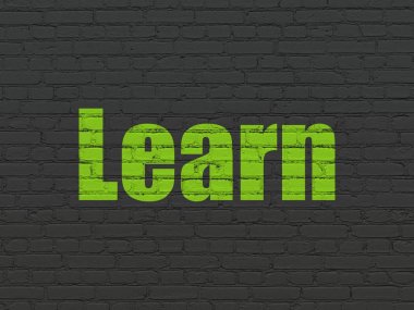 Eğitim kavramı: duvar arka plan üzerinde öğrenmek