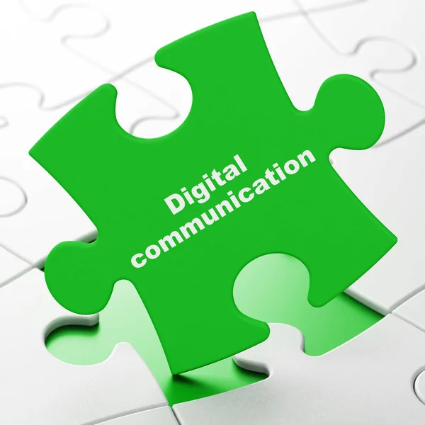 Concepto de datos: Comunicación digital sobre el fondo del rompecabezas — Foto de Stock
