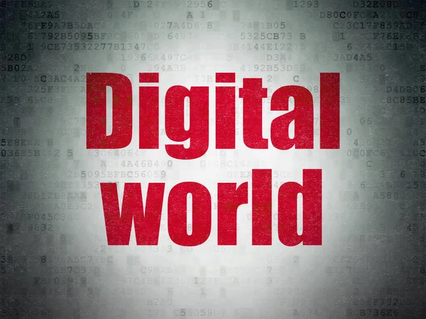 Concept de données : Monde numérique sur fond de papier numérique — Photo