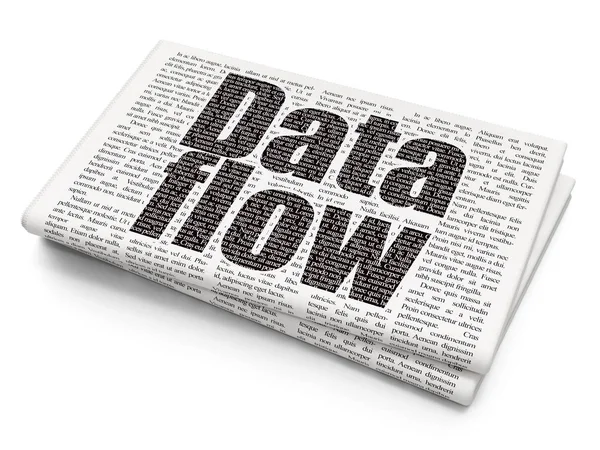 Informationskonzept: Datenfluss auf Zeitungshintergrund — Stockfoto