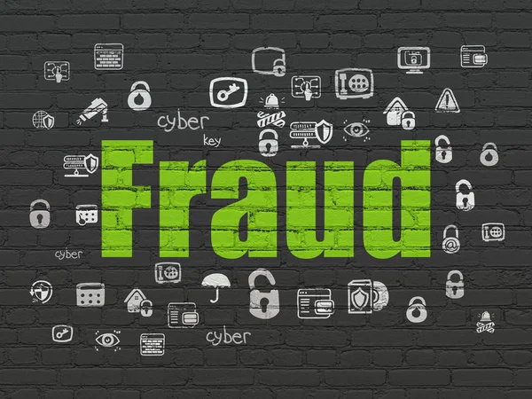 Bescherming concept: fraude op muur achtergrond — Stockfoto