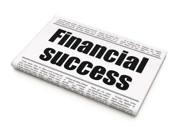 Conceito de moeda: título do jornal Financial Success — Fotografia de Stock