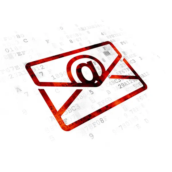 Koncepcja Biznesowa: e-mail na tle cyfrowy — Zdjęcie stockowe