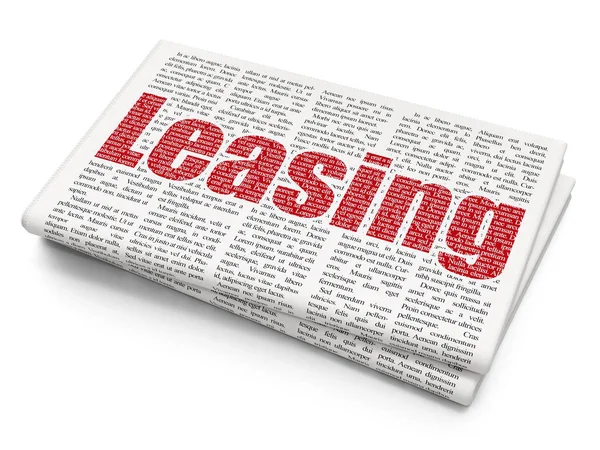 Business concept: Leasing on Newspaper background — Stock Photo, Image