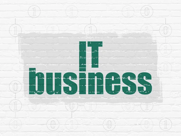 Conceito de negócio: Negócios de TI no fundo da parede — Fotografia de Stock