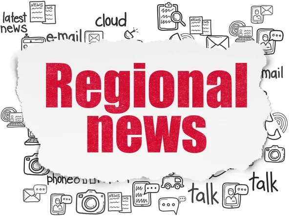 Concepto de noticias: Noticias regionales sobre fondo de papel roto — Foto de Stock