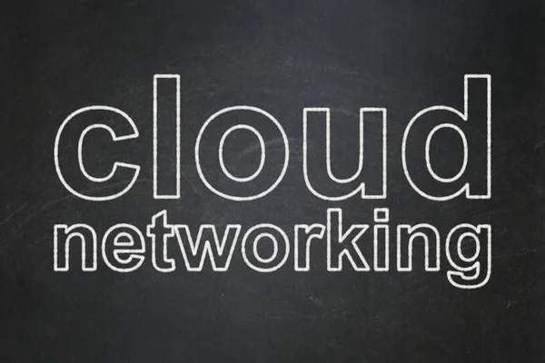 Cloudové síťové koncepce: cloudové sítě na tabuli pozadí — Stock fotografie