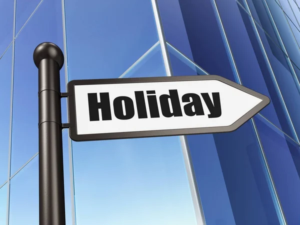 Concetto di vacanza: segno Vacanza su sfondo Building — Foto Stock