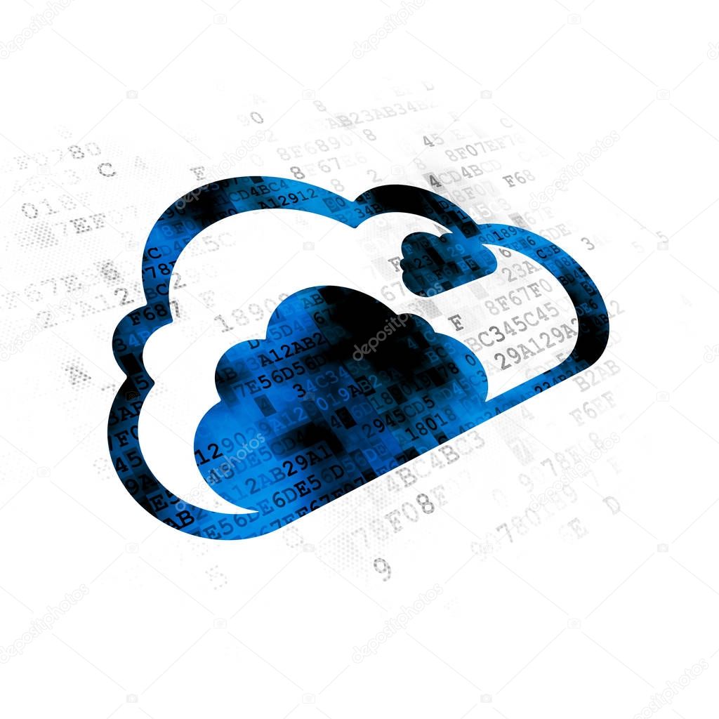 Cloud technology concept: Cloud on Digital background