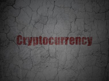 Bilgi kavramı: grunge duvar arka plan üzerinde Cryptocurrency