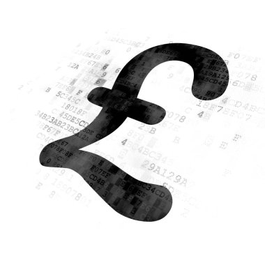 Para birimi kavramı: Lirası dijital arka plan üzerinde