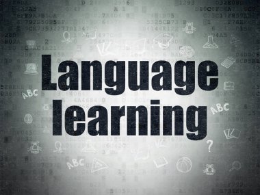 Kavram öğrenme: dijital veri kağıt arka plan üzerinde dil öğrenme
