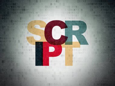Programlama kavramı: dijital veri kağıt arka plan üzerinde Script