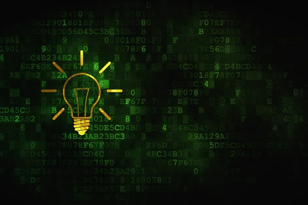 Finans kavramı: Dijital arkaplanda ampul