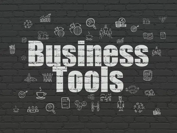 Koncepcja Biznesowa: narzędzi biznesowych na tle ściany — Zdjęcie stockowe