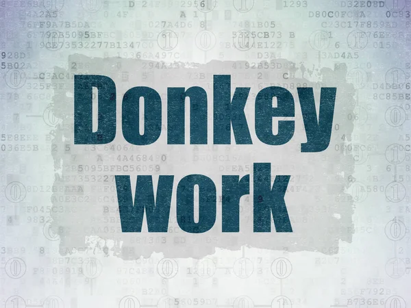 Concepto financiero: Trabajo de burro sobre el fondo del documento de datos digitales —  Fotos de Stock