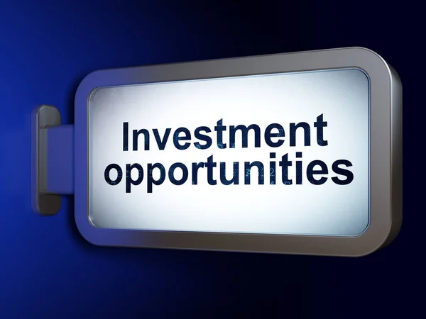 Affärsidé: investeringsmöjligheter på billboard bakgrund — Stockfoto