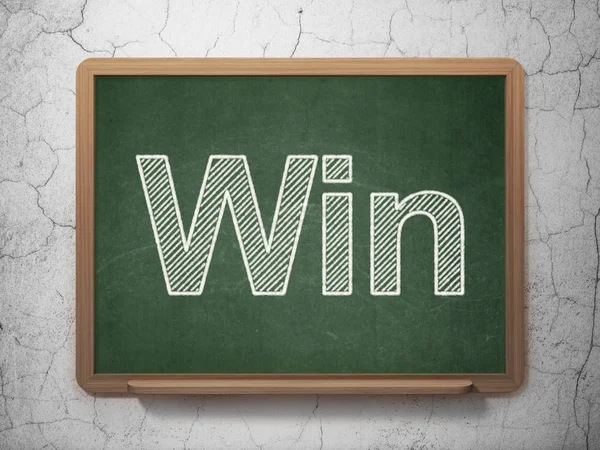 Business concept: Win on chalkboard background — Stock Photo, Image