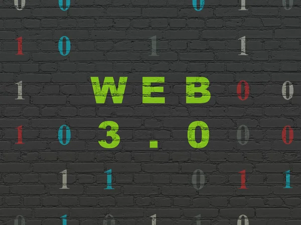 Conceito de Web design: Web 3.0 no fundo da parede — Fotografia de Stock