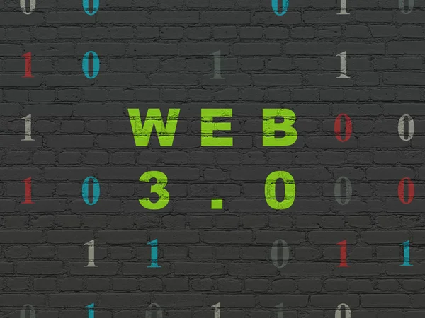 Web Tasarım: Web 3.0 duvar arka plan üzerinde