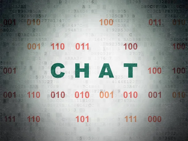 Concepto de desarrollo web: Chat on Digital Data Paper background — Foto de Stock