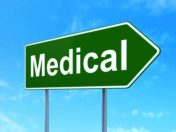 Conceito de medicina: Medical on road sign background — Fotografia de Stock