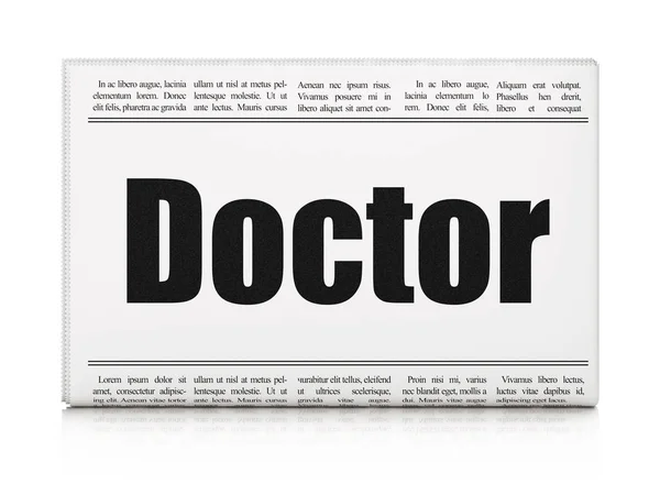 Gesundheitskonzept: Zeitungsschlagzeile Arzt — Stockfoto