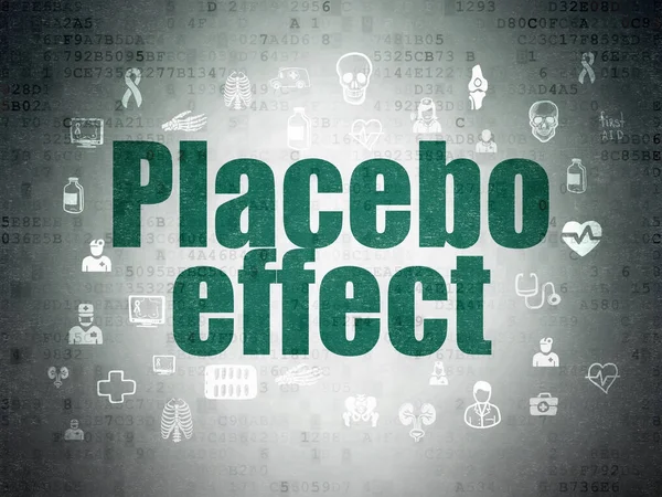 Tıp kavramı: dijital veri kağıt arka plan üzerinde plasebo etkisi