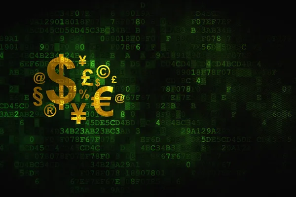 Novinky koncept: finanční symbol na digitální pozadí — Stock fotografie