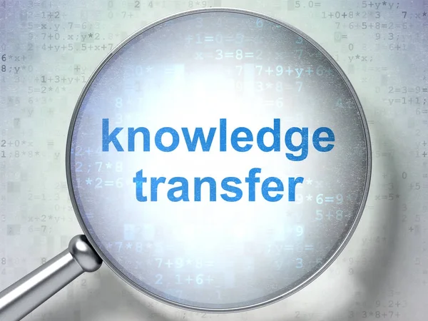 Concepto de aprendizaje: Transferencia de conocimientos con vidrio óptico — Foto de Stock
