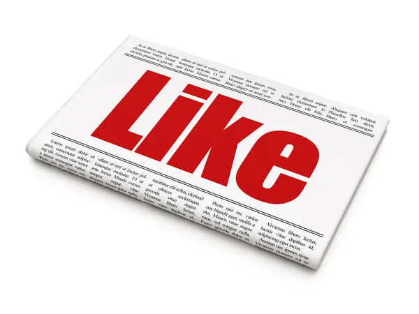 Concept de médias sociaux : titre du journal Like — Photo