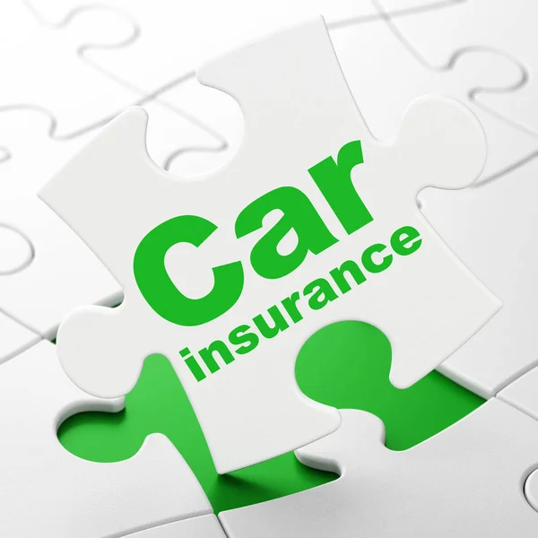 Verzekering concept: Car Insurance op puzzel achtergrond — Stockfoto