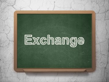 Para birimi kavramı: Borsası'nda Kara tahta arka plan