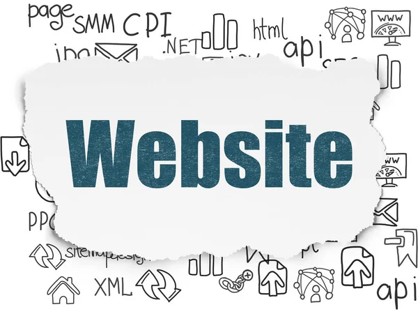 Webdesign-Konzept: Website auf zerrissenem Papier-Hintergrund — Stockfoto