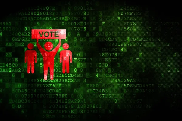 Politika kavramı: dijital arka plan üzerinde seçim kampanyası