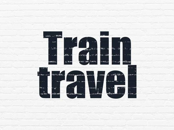 Tourism concept: Train Travel on wall background — Stock Photo, Image