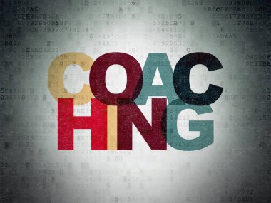 Eğitim kavramı: dijital veri kağıt arka plan üzerinde koçluk