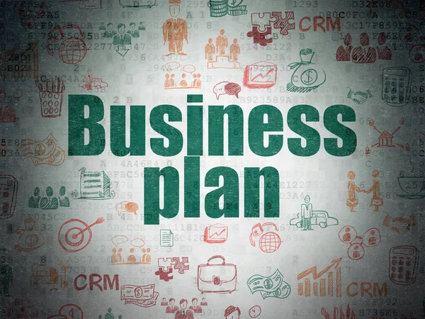 Concept de financement : Business Plan on Digital Data Paper background — Photo