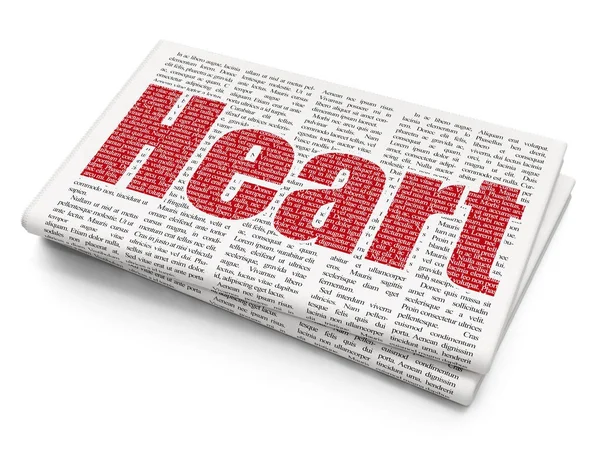 Medicine concept: Heart on Newspaper background — Stock Photo, Image