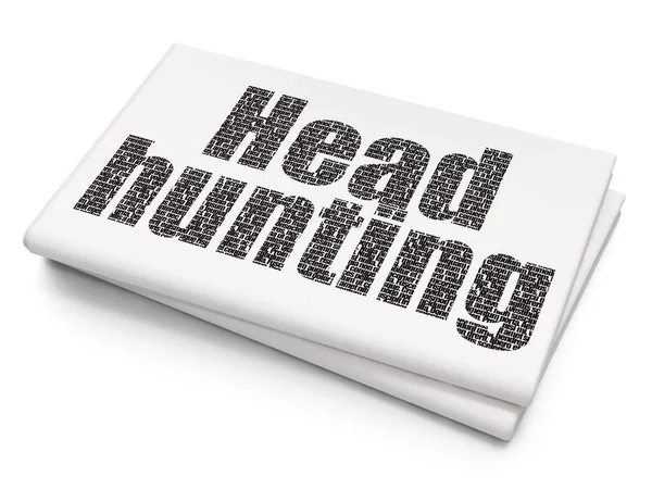 Concepto de negocio: Head Hunting en el fondo del periódico en blanco —  Fotos de Stock