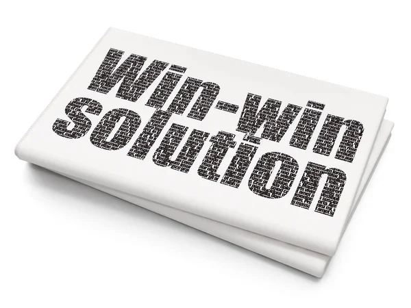 Business concept: Win-win Solution on Blank Newspaper background — Stock Photo, Image